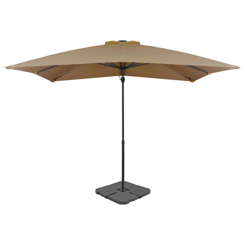 Sonnenschirm mit Schirmständer Taupe Sonnenschirm mit Schirmständer Taupe