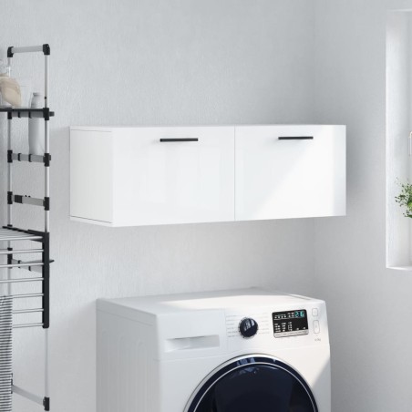 vidaXL Wandschrank Hochglanz-Weiß 100x36,5x35 cm Holzwerkstoff