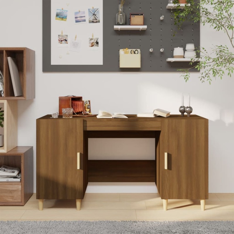 vidaXL Schreibtisch Braun Eichen-Optik 140x50x75 cm Holzwerkstoff vidaXL Schreibtisch Braun Eichen-Optik 140x50x75 cm Holzwerkstoff