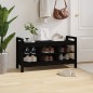 vidaXL Flurbank Schwarz 110x40x60 cm Massivholz Kiefer vidaXL Flurbank Schwarz 110x40x60 cm Massivholz Kiefer