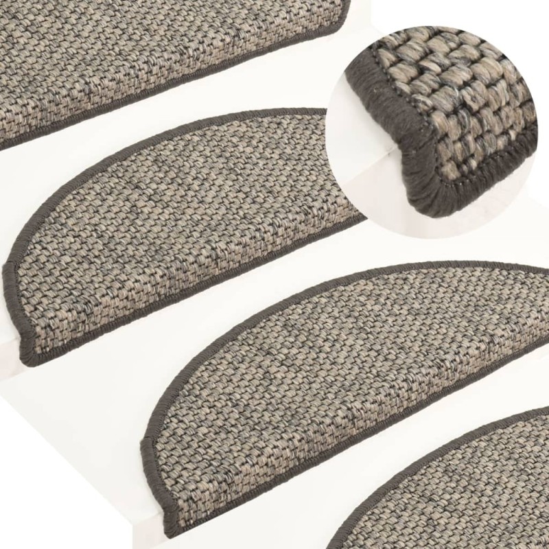 vidaXL Treppenmatten Selbstklebend Sisal 15 Stk. 65x21x4 cm Anthrazit vidaXL Treppenmatten Selbstklebend Sisal 15 Stk. 65x21x4 cm Anthrazit