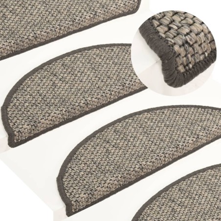 vidaXL Treppenmatten Selbstklebend Sisal 15 Stk. 65x21x4 cm Anthrazit