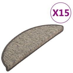 vidaXL Treppenmatten Selbstklebend Sisal 15 Stk. 65x21x4 cm Anthrazit