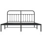 vidaXL Bettgestell mit Kopfteil Metall Schwarz 160x200 cm vidaXL Bettgestell mit Kopfteil Metall Schwarz 160x200 cm