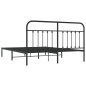 vidaXL Bettgestell mit Kopfteil Metall Schwarz 160x200 cm vidaXL Bettgestell mit Kopfteil Metall Schwarz 160x200 cm
