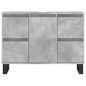vidaXL Badschrank Betongrau 80x33x60 cm Holzwerkstoff vidaXL Badschrank Betongrau 80x33x60 cm Holzwerkstoff