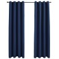 vidaXL Verdunkelungsvorhänge mit Metallösen 2 Stk. Blau 140x175 cm vidaXL Verdunkelungsvorhänge mit Metallösen 2 Stk. Blau 140x175 cm