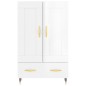 vidaXL Highboard Hochglanz-Weiß 69,5x31x115 cm Holzwerkstoff vidaXL Highboard Hochglanz-Weiß 69,5x31x115 cm Holzwerkstoff