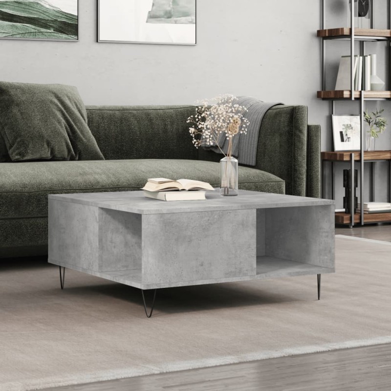 vidaXL Couchtisch Betongrau 80x80x36,5 cm Holzwerkstoff vidaXL Couchtisch Betongrau 80x80x36,5 cm Holzwerkstoff