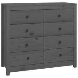 vidaXL Beistellschrank Grau 100x40x90 cm Massivholz Kiefer
