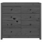 vidaXL Beistellschrank Grau 100x40x90 cm Massivholz Kiefer vidaXL Beistellschrank Grau 100x40x90 cm Massivholz Kiefer