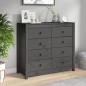 vidaXL Beistellschrank Grau 100x40x90 cm Massivholz Kiefer vidaXL Beistellschrank Grau 100x40x90 cm Massivholz Kiefer