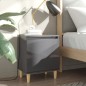 vidaXL Nachttische Massivholz-Beine 2 Stk. Hochglanz-Grau 40x30x50 cm vidaXL Nachttische Massivholz-Beine 2 Stk. Hochglanz-Grau 40x30x50 cm