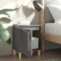 vidaXL Nachttische Massivholz-Beine 2 Stk. Hochglanz-Grau 40x30x50 cm vidaXL Nachttische Massivholz-Beine 2 Stk. Hochglanz-Grau 40x30x50 cm