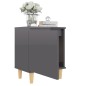 vidaXL Nachttische Massivholz-Beine 2 Stk. Hochglanz-Grau 40x30x50 cm vidaXL Nachttische Massivholz-Beine 2 Stk. Hochglanz-Grau 40x30x50 cm