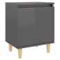 vidaXL Nachttische Massivholz-Beine 2 Stk. Hochglanz-Grau 40x30x50 cm vidaXL Nachttische Massivholz-Beine 2 Stk. Hochglanz-Grau 40x30x50 cm