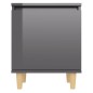 vidaXL Nachttische Massivholz-Beine 2 Stk. Hochglanz-Grau 40x30x50 cm vidaXL Nachttische Massivholz-Beine 2 Stk. Hochglanz-Grau 40x30x50 cm