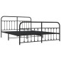 vidaXL Bettgestell mit Kopf- und Fußteil Metall Schwarz 180x200 cm vidaXL Bettgestell mit Kopf- und Fußteil Metall Schwarz 180x200 cm
