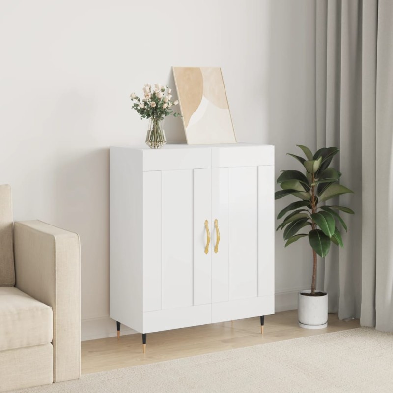 vidaXL Sideboard Hochglanz-Weiß 69,5x34x90 cm Holzwerkstoff vidaXL Sideboard Hochglanz-Weiß 69,5x34x90 cm Holzwerkstoff
