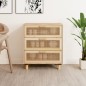 vidaXL Sideboard Braun 60x30x70 cm Massivholz Kiefer und Natur-Rattan vidaXL Sideboard Braun 60x30x70 cm Massivholz Kiefer und Natur-Rattan