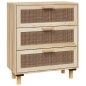 vidaXL Sideboard Braun 60x30x70 cm Massivholz Kiefer und Natur-Rattan vidaXL Sideboard Braun 60x30x70 cm Massivholz Kiefer und Natur-Rattan