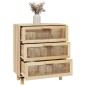 vidaXL Sideboard Braun 60x30x70 cm Massivholz Kiefer und Natur-Rattan vidaXL Sideboard Braun 60x30x70 cm Massivholz Kiefer und Natur-Rattan