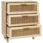 vidaXL Sideboard Braun 60x30x70 cm Massivholz Kiefer und Natur-Rattan vidaXL Sideboard Braun 60x30x70 cm Massivholz Kiefer und Natur-Rattan