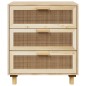 vidaXL Sideboard Braun 60x30x70 cm Massivholz Kiefer und Natur-Rattan vidaXL Sideboard Braun 60x30x70 cm Massivholz Kiefer und Natur-Rattan