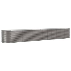 vidaXL Hochbeet Pulverbeschichteter Stahl 512x80x68 cm Grau