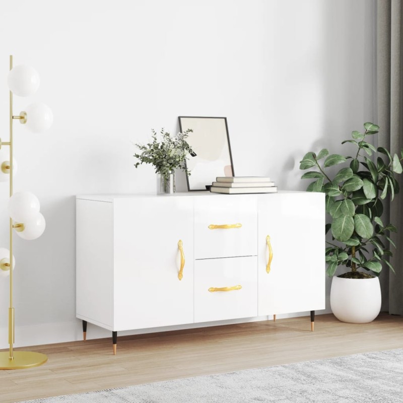 vidaXL Sideboard Hochglanz-Weiß 100x36x60 cm Holzwerkstoff vidaXL Sideboard Hochglanz-Weiß 100x36x60 cm Holzwerkstoff