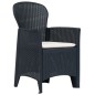 vidaXL 3-tlg. Bistro-Set Kunststoff Anthrazit Rattan-Optik vidaXL 3-tlg. Bistro-Set Kunststoff Anthrazit Rattan-Optik