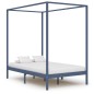 vidaXL Himmelbett-Gestell Grau Massivholz Kiefer 120 x 200 cm vidaXL Himmelbett-Gestell Grau Massivholz Kiefer 120 x 200 cm