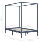 vidaXL Himmelbett-Gestell Grau Massivholz Kiefer 120 x 200 cm vidaXL Himmelbett-Gestell Grau Massivholz Kiefer 120 x 200 cm