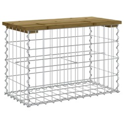 vidaXL Gartenbank aus Gabionen 63x31,5x42 cm Kiefernholz Imprägniert