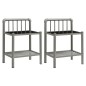 vidaXL Nachttische 2 Stk. Grau und Schwarz Metall und Glas vidaXL Nachttische 2 Stk. Grau und Schwarz Metall und Glas