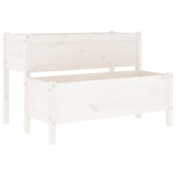 vidaXL Pflanzkübel Weiß 110x84x75 cm Massivholz Kiefer