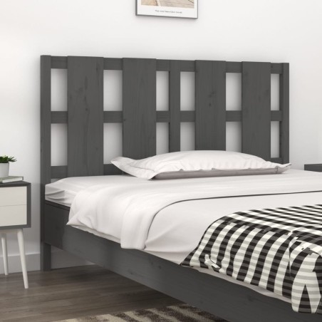 vidaXL Bett-Kopfteil Grau 125,5x4x100 cm Massivholz Kiefer