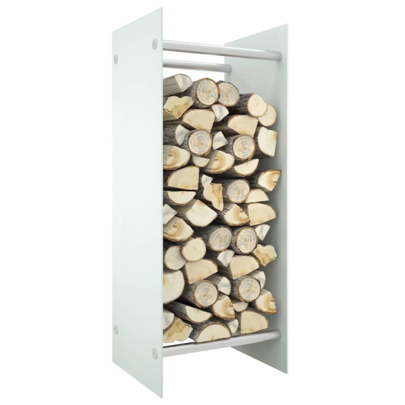 vidaXL Brennholzregal Weiß 40x35x100 cm Hartglas vidaXL Brennholzregal Weiß 40x35x100 cm Hartglas