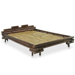 vidaXL Bettgestell Dunkelbraun Bambus 140×200 cm 