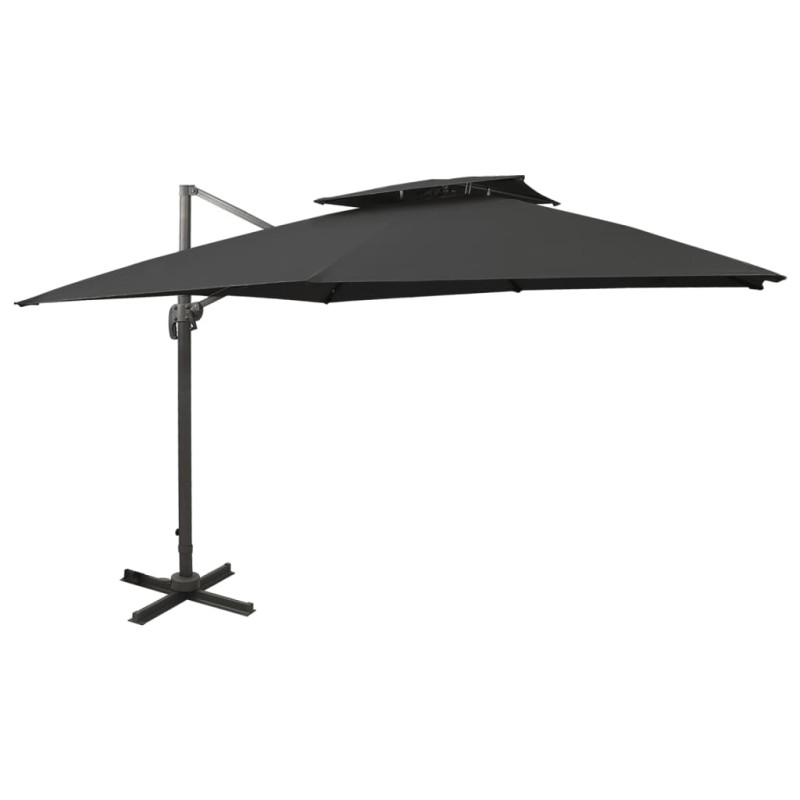 vidaXL Ampelschirm mit Lüftung 300x300 cm Schwarz vidaXL Ampelschirm mit Lüftung 300x300 cm Schwarz