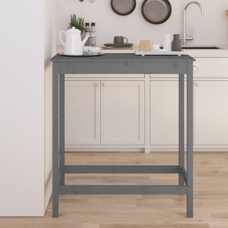vidaXL Bartisch Grau 100x50x110 cm Massivholz Kiefer