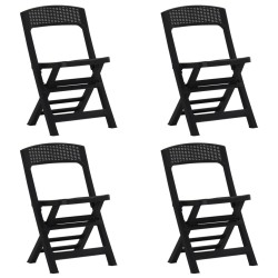vidaXL Klappbare Gartenstühle 4 Stk. PP Anthrazit