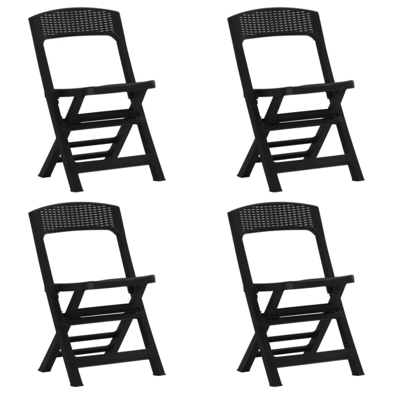 vidaXL Klappbare Gartenstühle 4 Stk. PP Anthrazit vidaXL Klappbare Gartenstühle 4 Stk. PP Anthrazit
