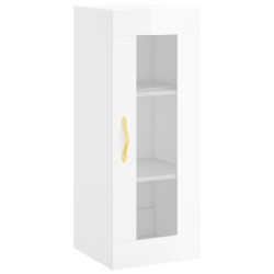 vidaXL Wandschrank Hochglanz-Weiß 34,5x34x90 cm