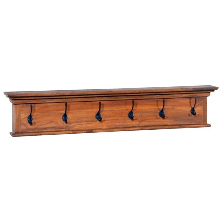vidaXL Wandgarderobe 100x10x20 cm Teak Massivholz