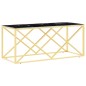 vidaXL Couchtisch 110x45x45 cm Edelstahl und Glas vidaXL Couchtisch 110x45x45 cm Edelstahl und Glas