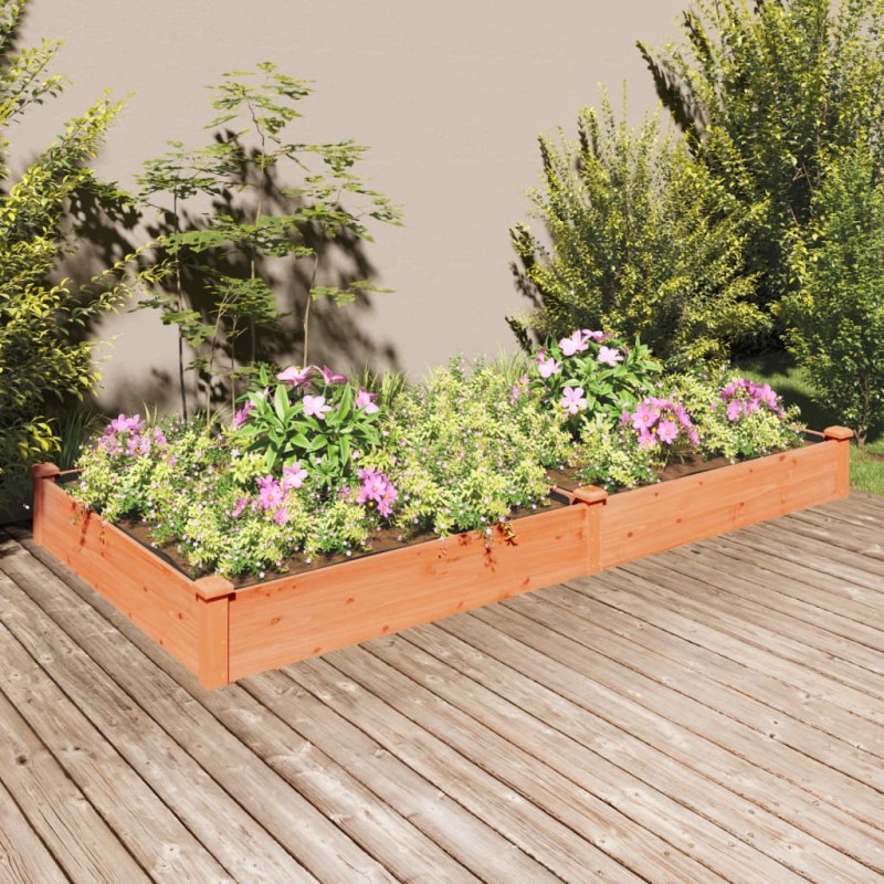 vidaXL Hochbeet mit Einsatz Braun 240x120x25 cm Massivholz Tanne vidaXL Hochbeet mit Einsatz Braun 240x120x25 cm Massivholz Tanne