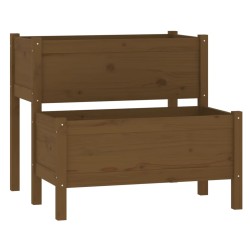 vidaXL Pflanzkübel Honigbraun 84,5x84x75 cm Massivholz Kiefer
