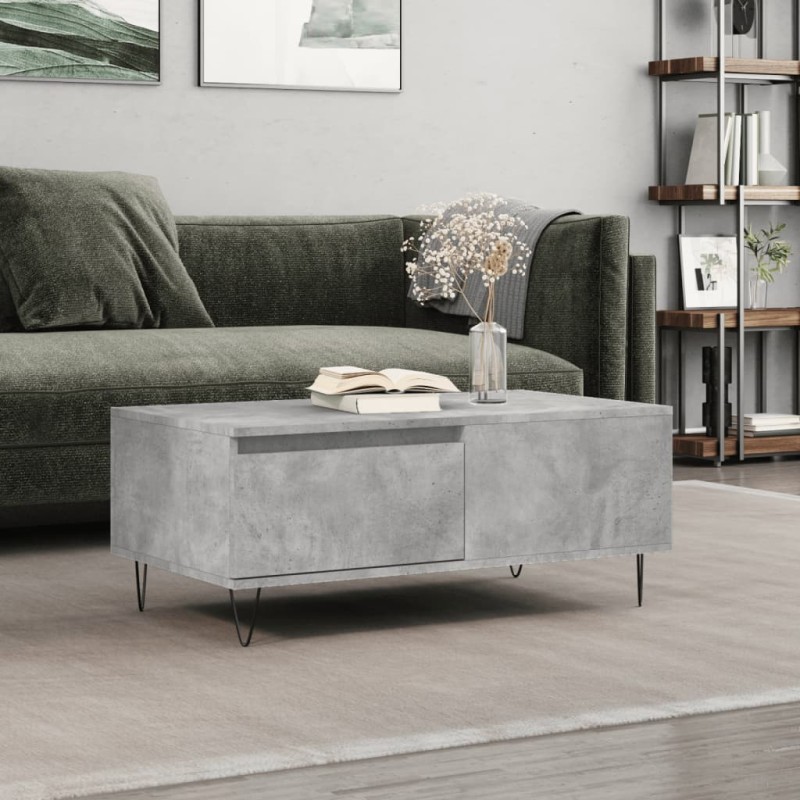 vidaXL Couchtisch Betongrau 90x50x36,5 cm Holzwerkstoff vidaXL Couchtisch Betongrau 90x50x36,5 cm Holzwerkstoff