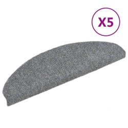 vidaXL Selbstklebende Treppenmatten 5 Stk. Hellgrau 65x21x4 cm